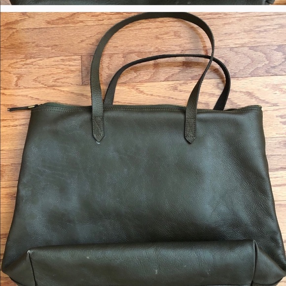 Madewell olive zip top transport tote with pockets - Picture 6 of 8